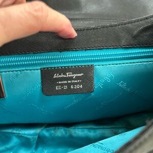 Vintage Ferragamo leather shoulder convertible clutch bag